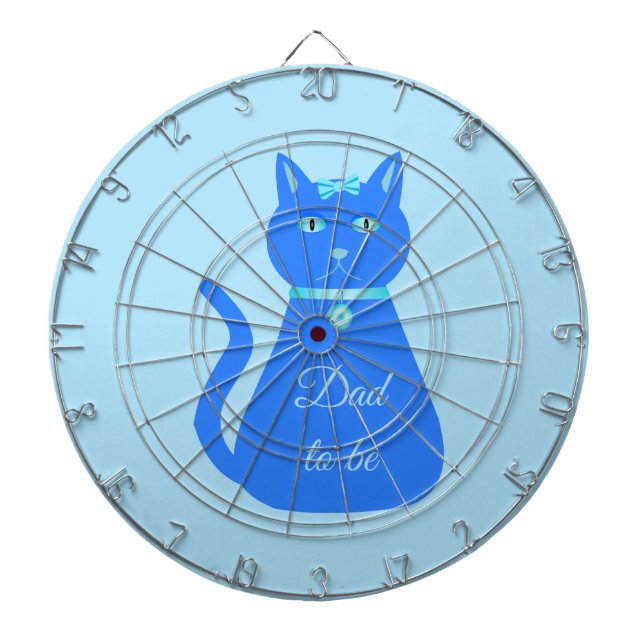 Tabla Dardos Pai Personalizado de Gato de Bebê Azul-Cinto (Frente)