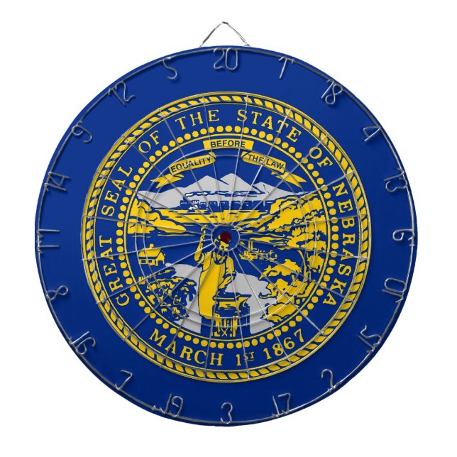 Tabla Dardos Painel com Bandeira de Nebraska, EUA (Frente)