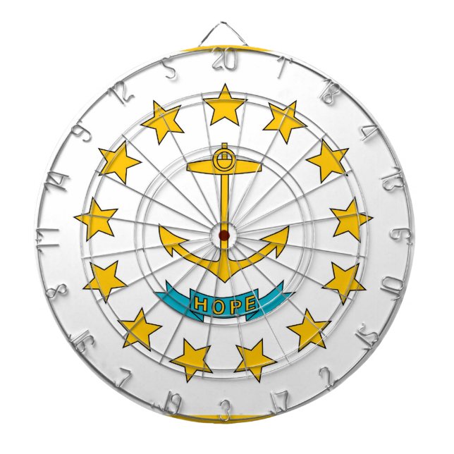 Tabla Dardos Painel com Bandeira de Rhode Island, EUA (Frente)
