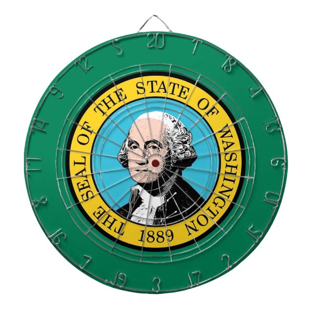 Tabla Dardos Painel com Bandeira de Washington, EUA (Frente)