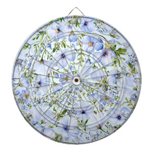 Tabla Dardos Painel de Arte Floral Azul