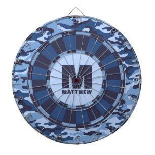 Tabla Dardos Painel de Controle do Camo Azul com Nome Personali