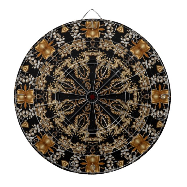 Tabla Dardos Painel de Dardos Decorativo Dourado (Frente)