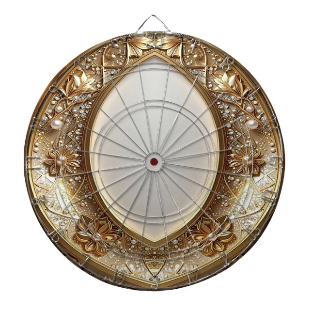 Tabla Dardos Painel de Dardos Dourado Ornamentado (Frente)
