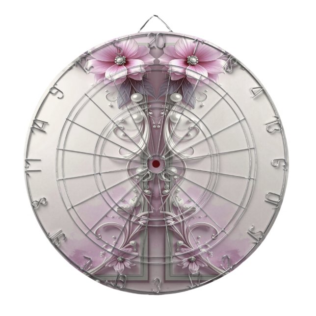 Tabla Dardos Painel de Dardos Floral Rosa (Frente)