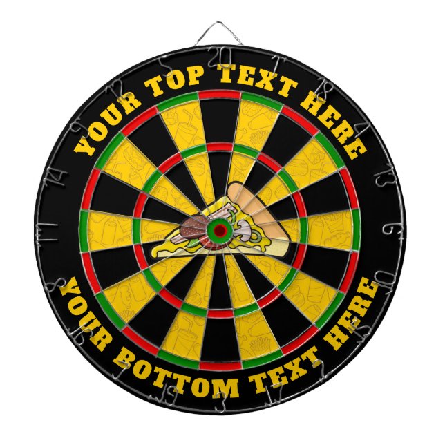 Tabla Dardos Painel de Dartboard da Pizza Slice com Texto Perso (Frente)