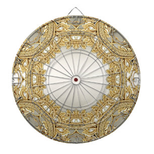 Tabla Dardos Painel de Ornamentado Dourado
