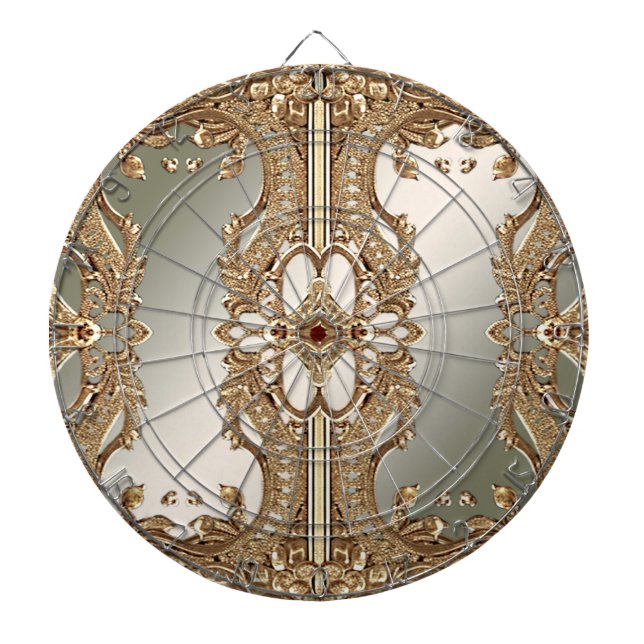Tabla Dardos Painel de Ornamentado Dourado (Frente)
