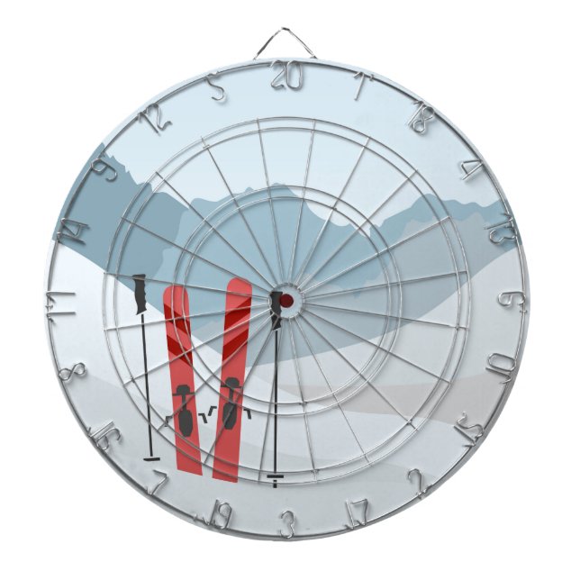 Tabla Dardos Paisagem de inverno (Frente)