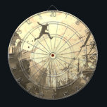 Tabla Dardos Parkour Urban Free Runling Free Styling Art Sepia<br><div class="desc">A impressão de um artista moderno de que o parkour é praticado em uma rua urbana de trás em tons de sépia.</div>