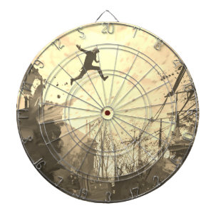 Tabla Dardos Parkour Urban Free Runling Free Styling Art Sepia