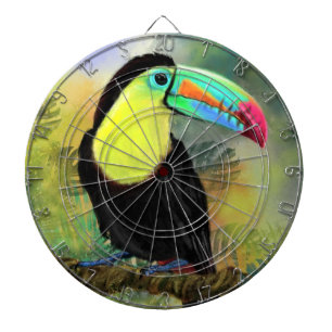 Tabla Dardos Pássaro Toco Tropical Exótico - Pintura Migrada