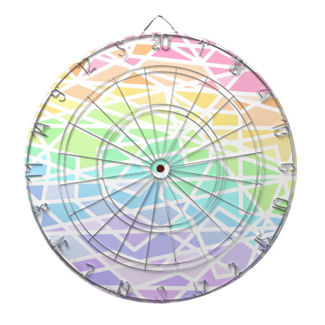 Tabla Dardos Pastel Rainbow Geométrico Dartboard (Frente)