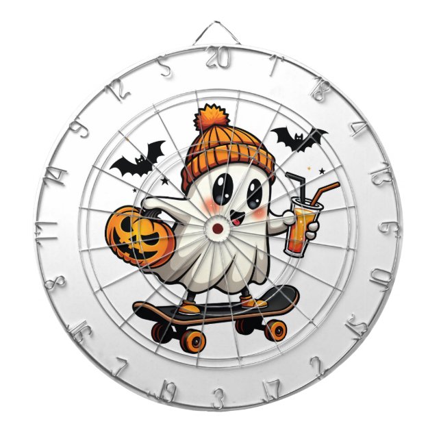 Tabla Dardos Patinação de Halloween Pumpkin Spice Ghost Fall (Frente)