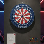 Tabla Dardos Patriotic American Dartboard Wall Art Design<br><div class="desc">This patriotic dartboard wall art features a bold circular target design inspired by classic American stars and stripes. The red, white, and blue color palette combined with a vintage-style dartboard layout creates a strong, eye-catching visual perfect for game rooms, man caves, bars, offices, and recreational spaces. Designed to resemble a...</div>