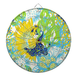 Tabla Dardos pavão floral