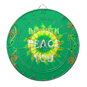 Tabla Dardos Paz Esteja Consigo: Verde Inspiracional e Amarelo