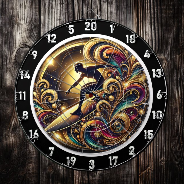 Tabla Dardos Peça de Energia de Abstrato de Surfer Tropical (Criador carregado)