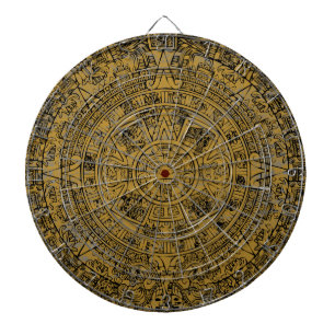 Tabla Dardos Pedra do Sol Azteca Envelhecida Calendário