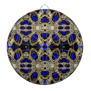 Tabla Dardos pedra preciosa azul de diamante de ouro