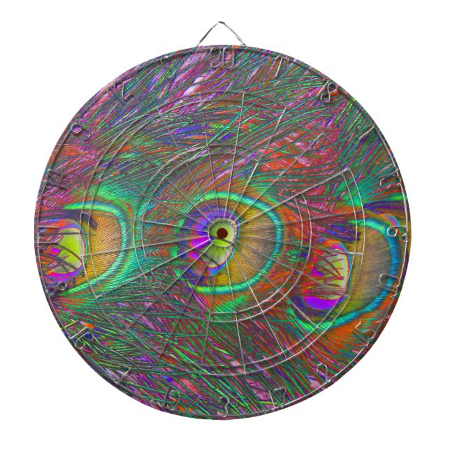 Tabla Dardos Penas de Natal Tinsel Peacock (Frente)