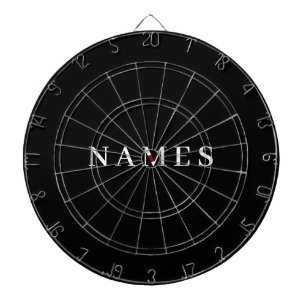 Tabla Dardos Personalizar preto simples adicione seu nome legan