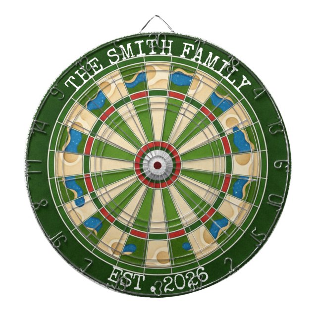 Tabla Dardos Personalized Golf Style Family Dartboard EST 2026 (Frente)