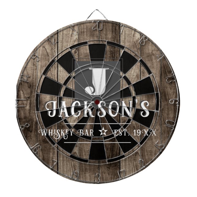Tabla Dardos Personalized Man Cave Custom Bar Name (Frente)
