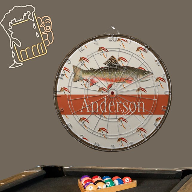 Tabla Dardos Pescadores monogramados com redes de arrasto de pa (Criador carregado)