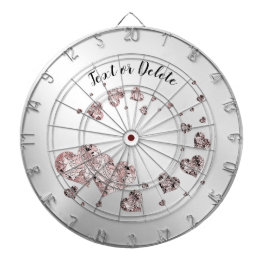 Tabla Dardos Pêssego Rosa Brilhante Corações Geométricos Elegan