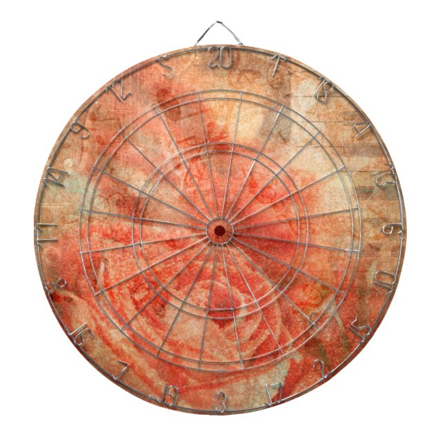 Tabla Dardos Piano e violino com notas de música e rosa (Frente)