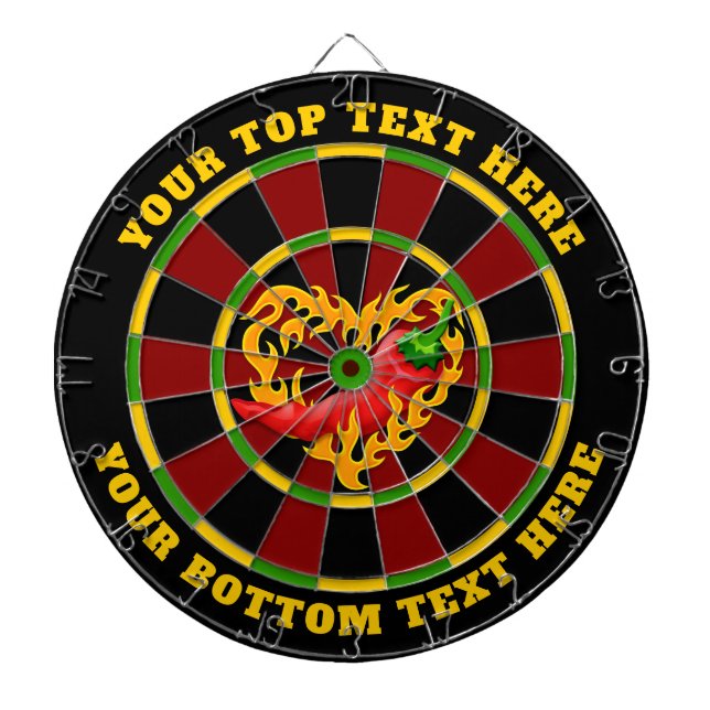Tabla Dardos Pimenta quente com chama cardíaca (Frente)