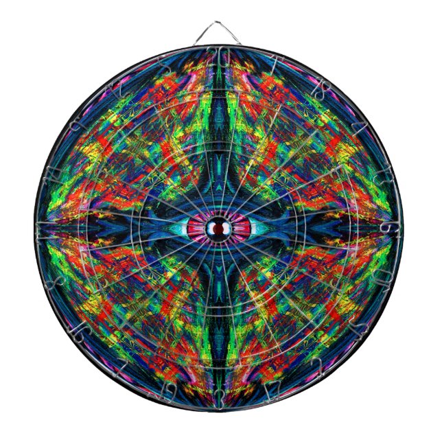 Tabla Dardos Pintura com torção de olhos e trippy (Frente)