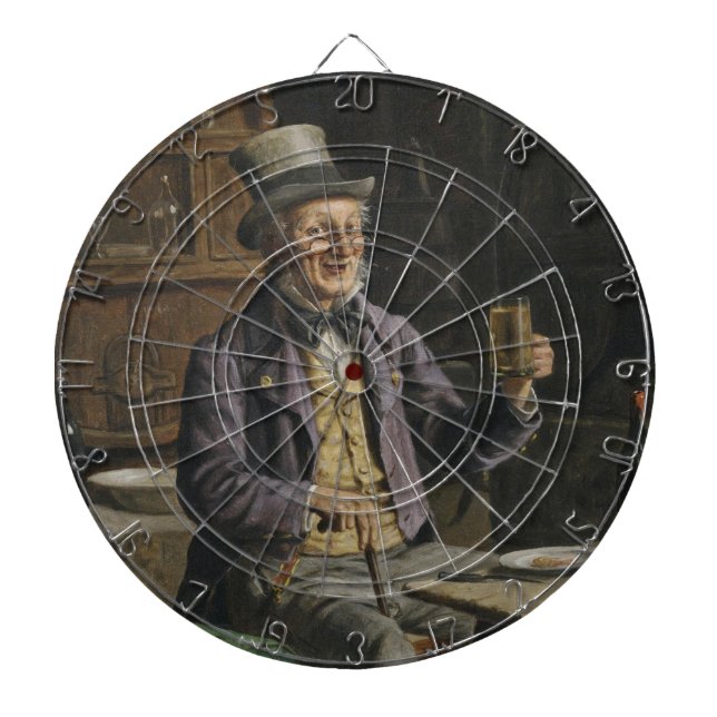 Tabla Dardos Pintura de cerveja de Bebendo (Frente)