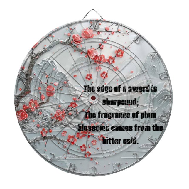 Tabla Dardos Pintura florida de ameixa de neve (Frente)