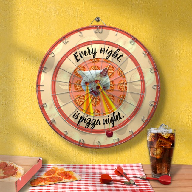 Tabla Dardos Pizza Night Cat Dart Board (Criador carregado)