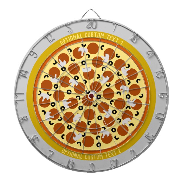 Tabla Dardos Pizza Personalizada | Cogumelos de pera-melão (Frente)