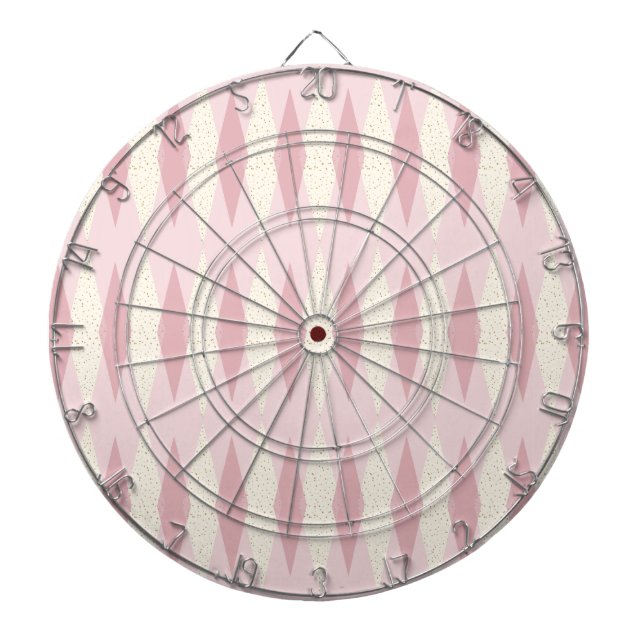 Tabla Dardos Placa Dart Argyle Rosa Moderna do meio século (Frente)