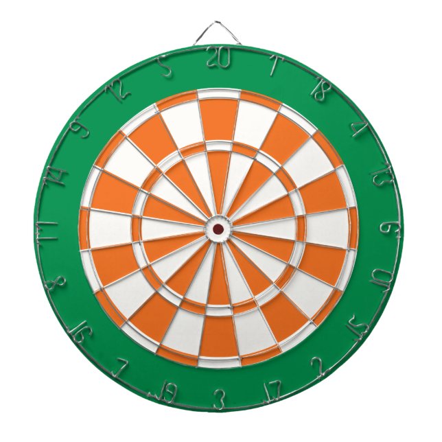 Tabla Dardos Placa Dart: Branco, Laranja E Verde (Frente)