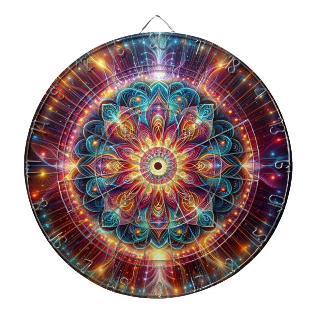 Tabla Dardos Placa Dart de Mandala Vibrante (Frente)