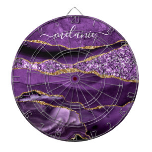 Tabla Dardos Placa Dart de Nome Personalizado Dourado Violeta A