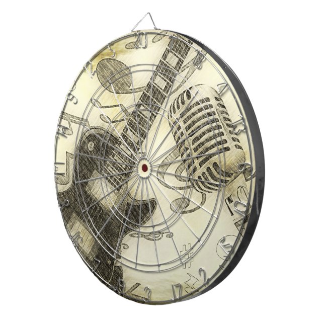 Tabla Dardos Placa Dart de Violão e Microfone (Frente Direita)