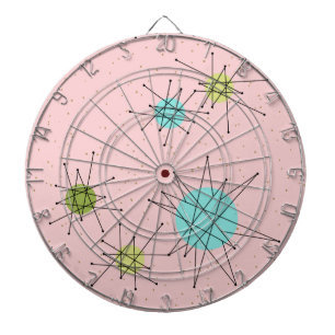 Tabla Dardos Placa Dart Icônica Atômica Starbursts Rosa