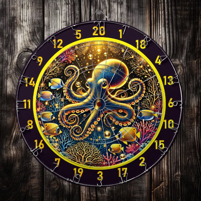 Tabla Dardos Placa Dartboard Octopus de Profundidade de Cristal (Criador carregado)
