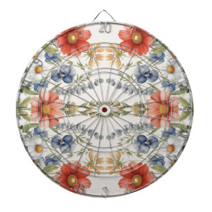 Tabla Dardos Placa de Aranha Colorida de Flores Selvagens