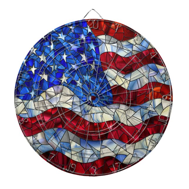 Tabla Dardos Placa de Arrasto de Vidro com Bandeira Americana (Frente)
