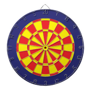 Tabla Dardos Placa De Arte: Amarelo, Vermelho E Marinho Azul