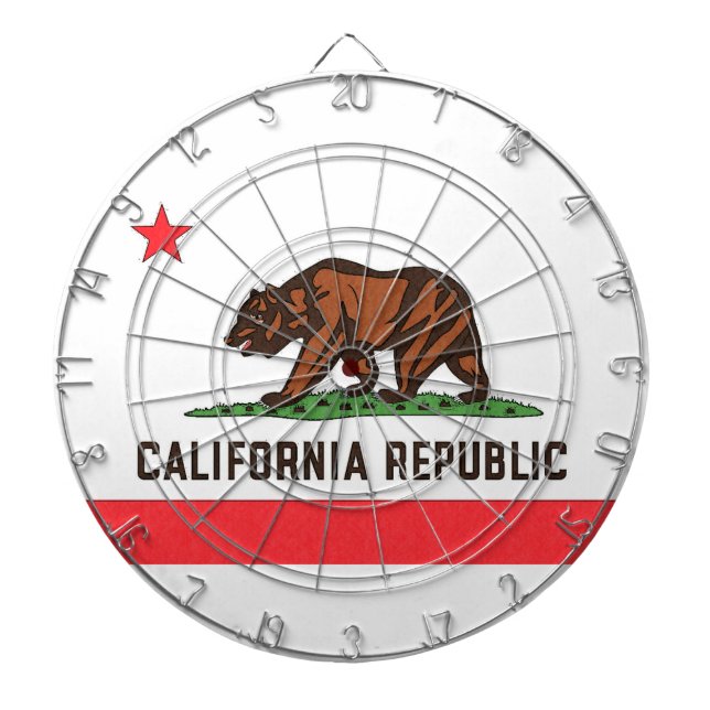 Tabla Dardos Placa de arte CALIFORNIA FLAG (Frente)