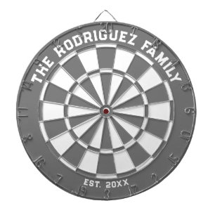 Tabla Dardos Placa de Arte da Família Branca e cinzas com Dardo