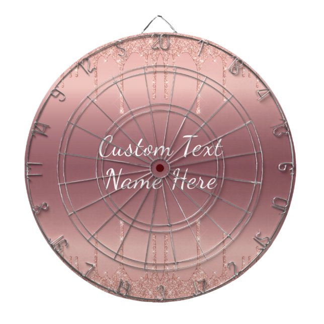 Tabla Dardos Placa de arte de texto personalizada com brilho br (Frente)